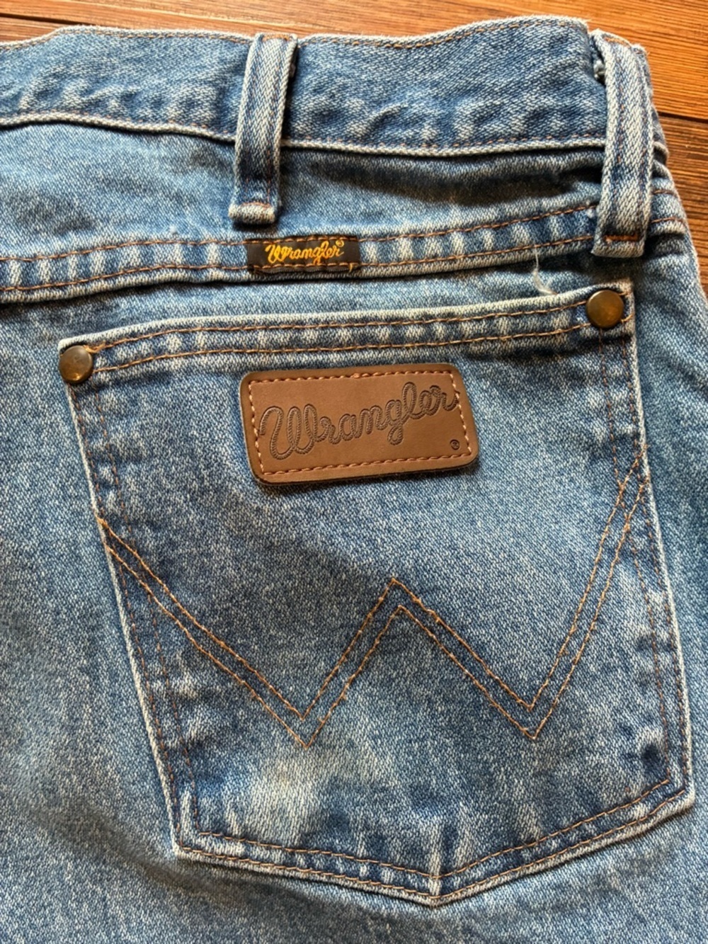 Wrangler 47MWZ Regular Fit Jeans 38x32 Vintage Fade Western Cowboy Denim USA - Picture 10 of 14